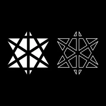 Metatron cube Sacred geometry set icon white color vector illustration imag.. Stock Illustration