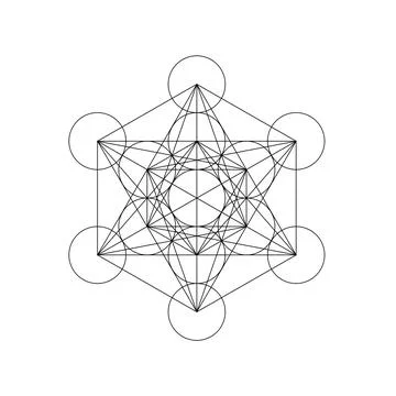Metatron symbol isolated on white background. Sacred geometry symbol concept Illustrazione stock