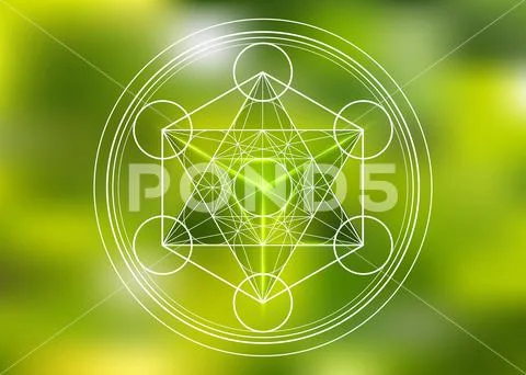 Metatrons Cube, Flower of Life, Merkaba sacred geometry spiritual new age Stock Illustration
