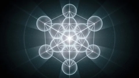 Metatron's Cube Outro - Morphing Back into Octahedron, Single Sphere Vanishing Video stock 104528657