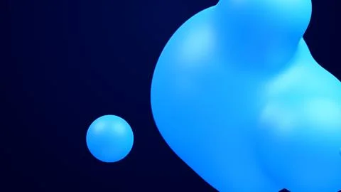 Metaverse 3d abstract background with droplets blue metaball molten wax merge Ilustración de archivo