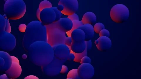 Metaverse 3d render morphing animation pink purple abstract metaball metasphere Stock Illustration