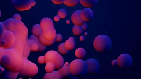 Metaverse 3d render morphing animation pink purple abstract metaball metasphere Stock Illustration