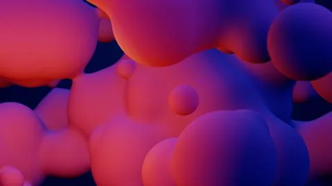 Metaverse 3d render morphing animation pink purple abstract metaball metasphere Stock Illustration