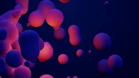 Metaverse 3d render morphing animation pink purple abstract metaball metasphere Stock Illustration