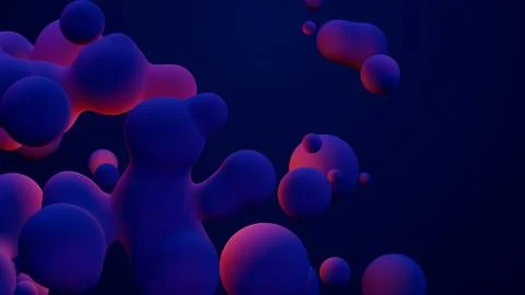 Metaverse 3d render morphing animation pink purple abstract metaball metasphere Stock Illustration