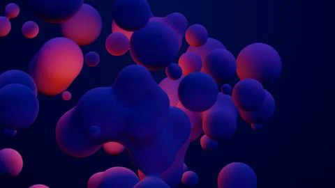 Metaverse 3d render morphing animation pink purple abstract metaball metasphere Stock Illustration