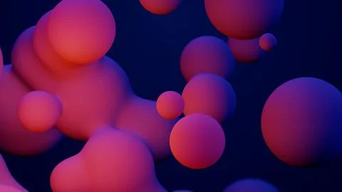 Metaverse 3d render morphing animation pink purple abstract metaball metasphere Stock Illustration