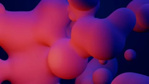 Metaverse 3d render morphing animation pink purple abstract metaball metasphere Ilustración de archivo