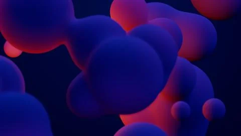 Metaverse 3d render morphing animation pink purple abstract metaball metasphere Stock Illustration