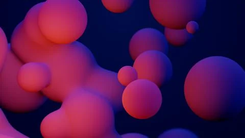 Metaverse 3d render morphing animation pink purple abstract metaball metasphere Stock Illustration