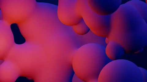 Metaverse 3d render morphing animation pink purple abstract metaball metasphere Stock Illustration
