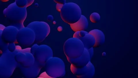 Metaverse 3d render morphing animation pink purple abstract metaball metasphere Stock Illustration