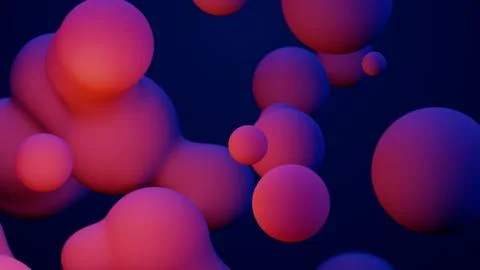 Metaverse 3d render morphing animation pink purple abstract metaball metasphere Stock Illustration