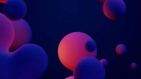 Metaverse 3d render morphing animation pink purple abstract metaball metasphere Stock Illustration