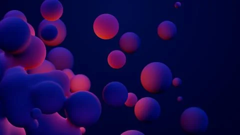 Metaverse 3d render morphing animation pink purple abstract metaball metasphere Stock Illustration