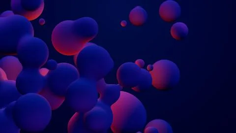 Metaverse 3d render morphing animation pink purple abstract metaball metasphere Illustrazione stock