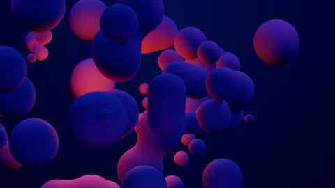 Metaverse 3d render morphing animation pink purple abstract metaball metasphere Ilustración de archivo
