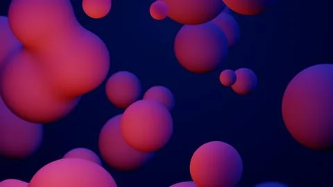 Metaverse 3d render morphing animation pink purple abstract metaball metasphere Stock Illustration