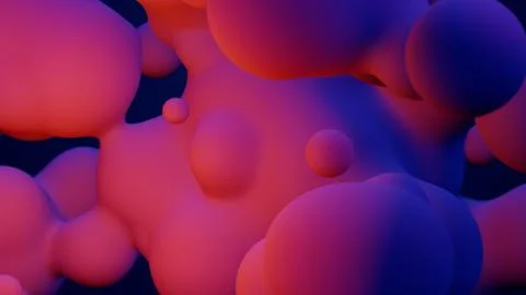 Metaverse 3d render morphing animation pink purple abstract metaball metasphere Stock Illustration