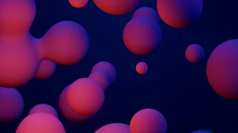 Metaverse 3d render morphing animation pink purple abstract metaball metasphere Illustrazione stock