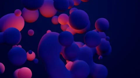 Metaverse 3d render morphing animation pink purple abstract metaball metasphere Illustrazione stock