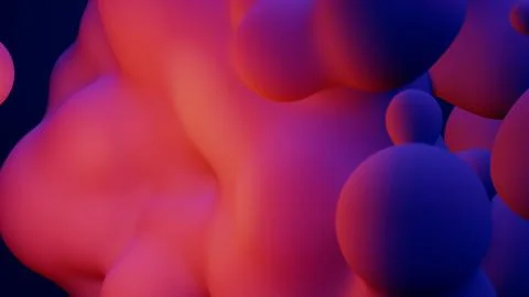 Metaverse 3d render morphing animation pink purple abstract metaball metasphere Stock Illustration