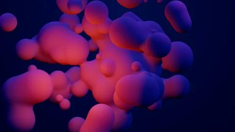 Metaverse 3d render morphing animation pink purple abstract metaball metasphere Stock Illustration