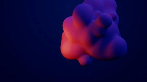 Metaverse 3d render morphing animation pink purple abstract metaball metasphere Stock Illustration