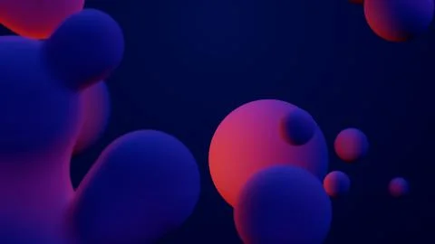 Metaverse 3d render morphing animation pink purple abstract metaball metasphere Stock Illustration