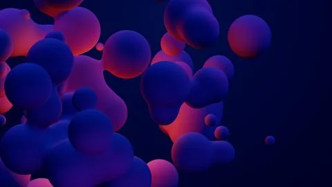 Metaverse 3d render morphing animation pink purple abstract metaball metasphere Illustrazione stock