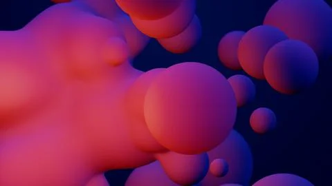 Metaverse 3d render morphing animation pink purple abstract metaball metasphere Stock Illustration