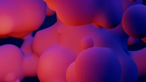 Metaverse 3d render morphing animation pink purple abstract metaball metasphere Ilustración de archivo