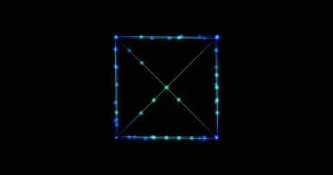 Metaverse Abstract technology blue square rectangle background made of animated Stock Footage 168329571
