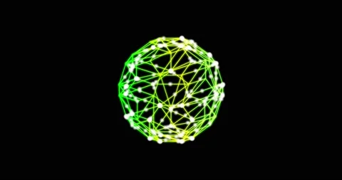Metaverse Abstract technology green sphere background made of animated lines and Stock Footage 167919359
