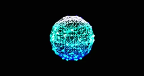 Metaverse Abstract technology green sphere background made of animated lines and Stock Footage 168494738