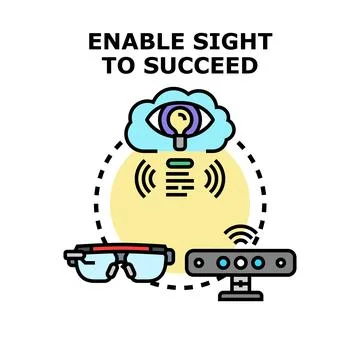Metaverse augmented reality glasses enabling future vision success Stock Illustration