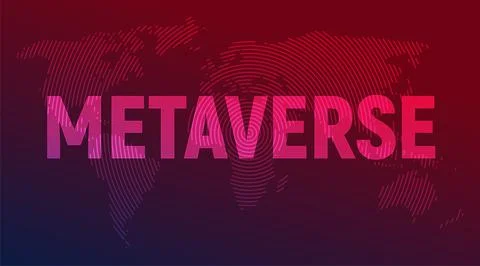 Metaverse background game 3d abstract cyber technology logo. Futuristic neon 스톡 일러스트