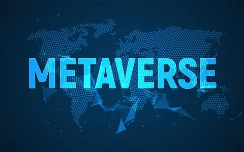 Metaverse background game 3d abstract cyber technology logo. Futuristic neon 스톡 일러스트