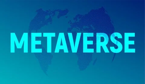 Metaverse background game 3d abstract cyber technology logo. Futuristic neon Illustrazione stock
