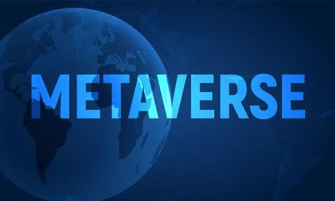 Metaverse background game 3d abstract cyber technology logo. Futuristic neon 스톡 일러스트