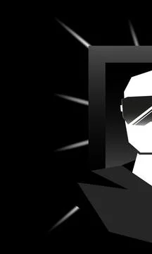 Metaverse banner with man in headset. Virtual reality conception. Black style Ilustração Stock