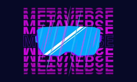 Metaverse banner. Virtual reality conception. Futuristic poster Stock Illustration