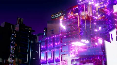 Metaverse Buildings 4k Stock-Footage 197515093
