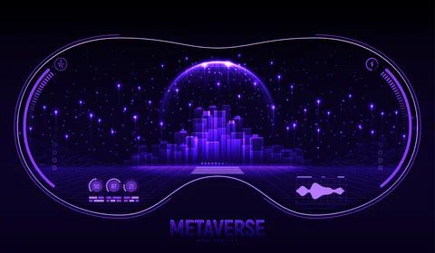 Metaverse city future concept Illustrazione stock