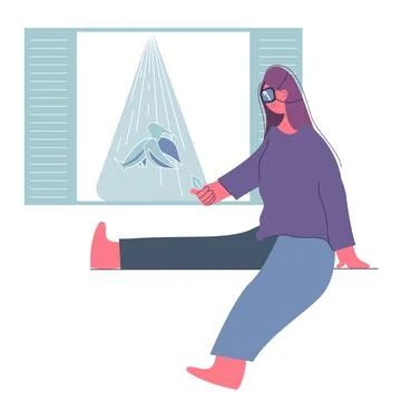 Metaverse Digital Virtual Reality Technology of a woman with glasses Stock Illustration