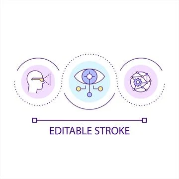 Metaverse gaze estimation loop concept icon Stock Illustration