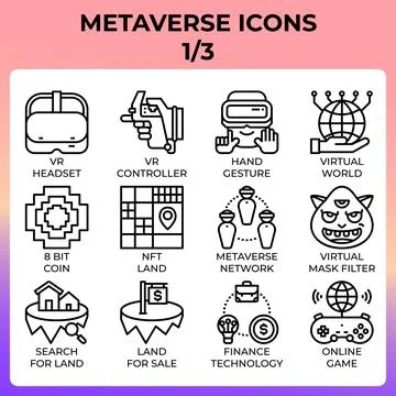 Metaverse icon set Stock Illustration