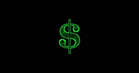 Metaverse, meta movement of 3D dollar sign made of particles on black screen Stock Footage 169149071