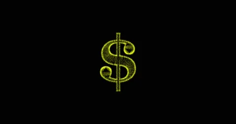 Metaverse, meta movement of 3D dollar sign made of particles on black screen Stock Footage 169341511